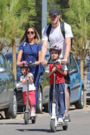 Vicky Bale’s brother, Gareth Bale, and his wife with their children.